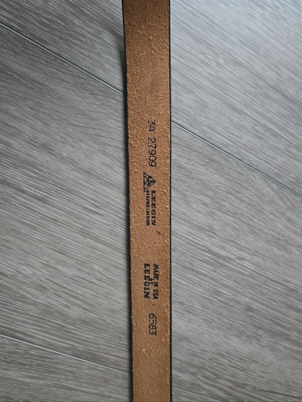 Leegin Genuine Leather Belt Cognac Brown Brass Buckle Made in USA Size 34